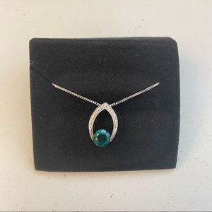 Kay Jewelers Silver Necklace with Blue Gemstone